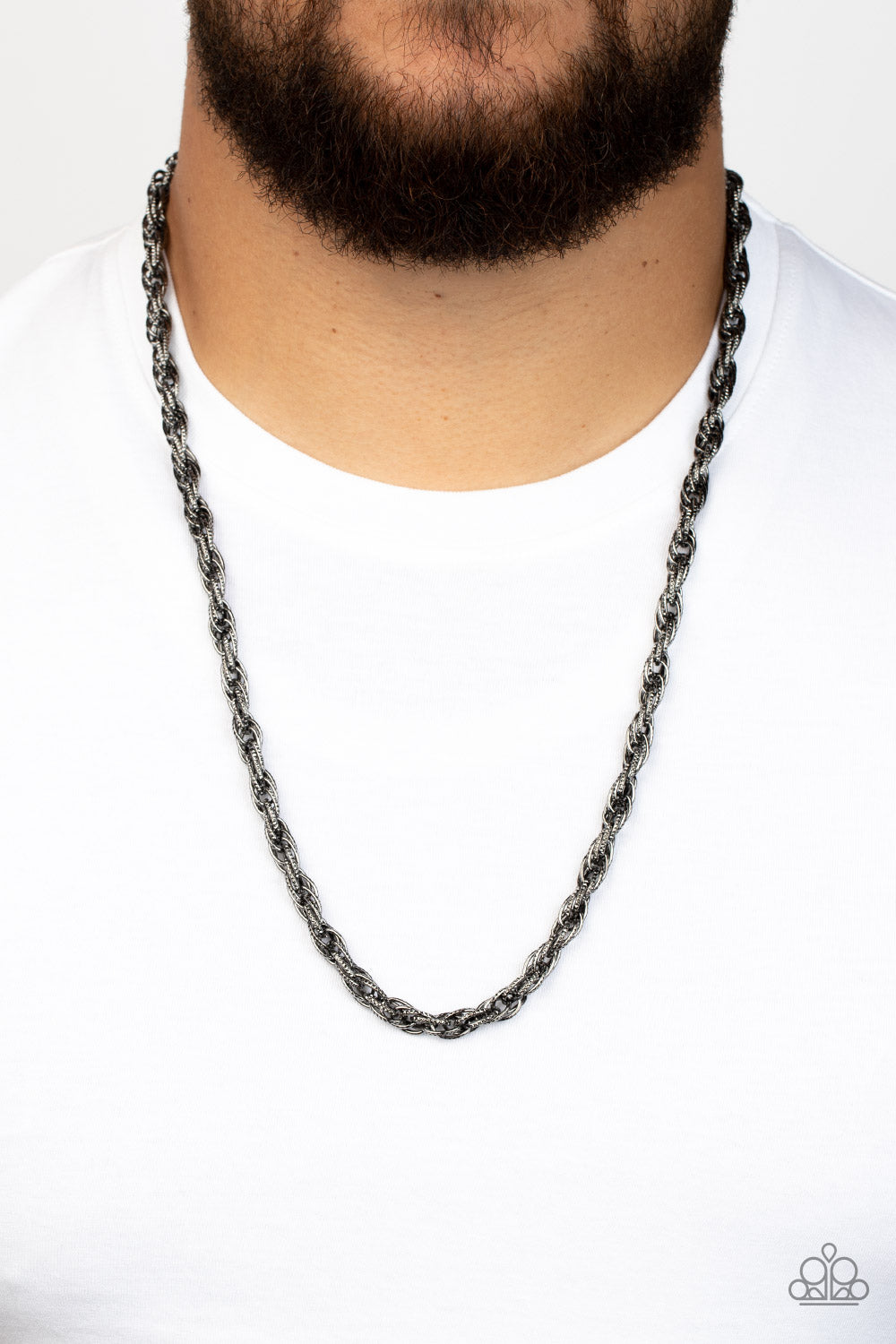 Paparazzi ♥ Pit Stop - Black ♥ Mens Necklace