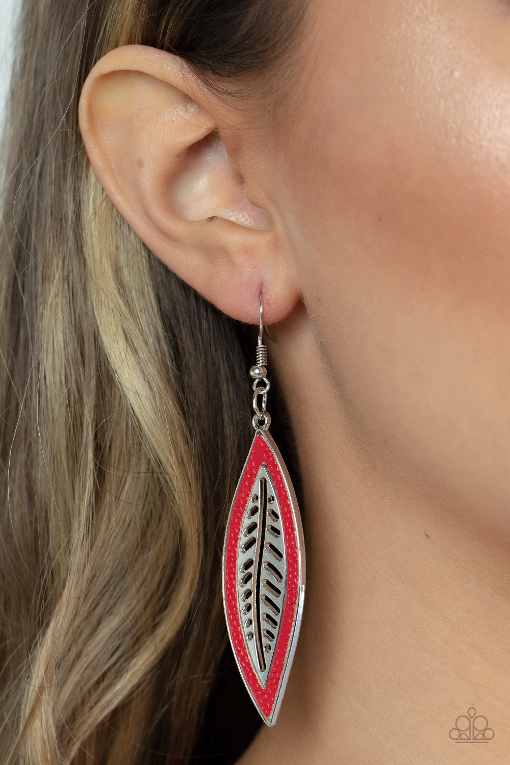 Paparazzi ♥ Leather Lagoon - Red ♥ Earrings