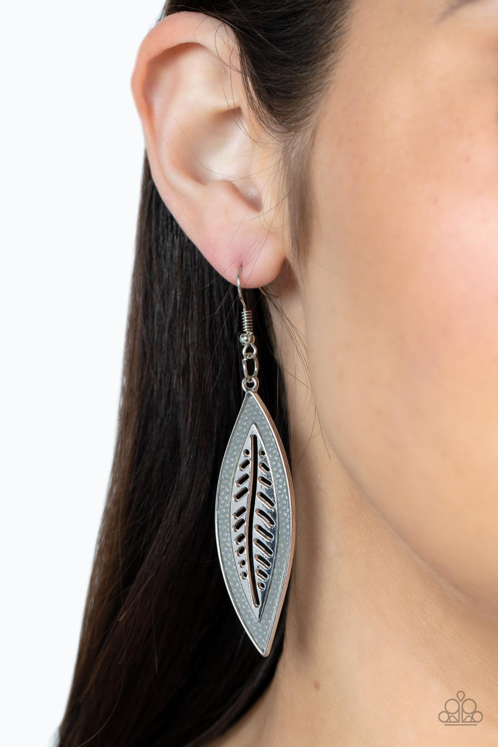 Paparazzi ♥ Leather Lagoon - Silver ♥ Earrings