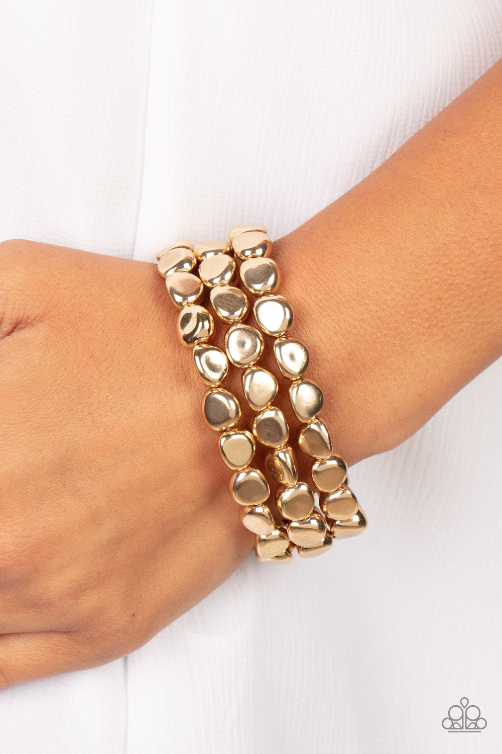 Paparazzi ♥ HAUTE Stone - Gold ♥ Bracelet