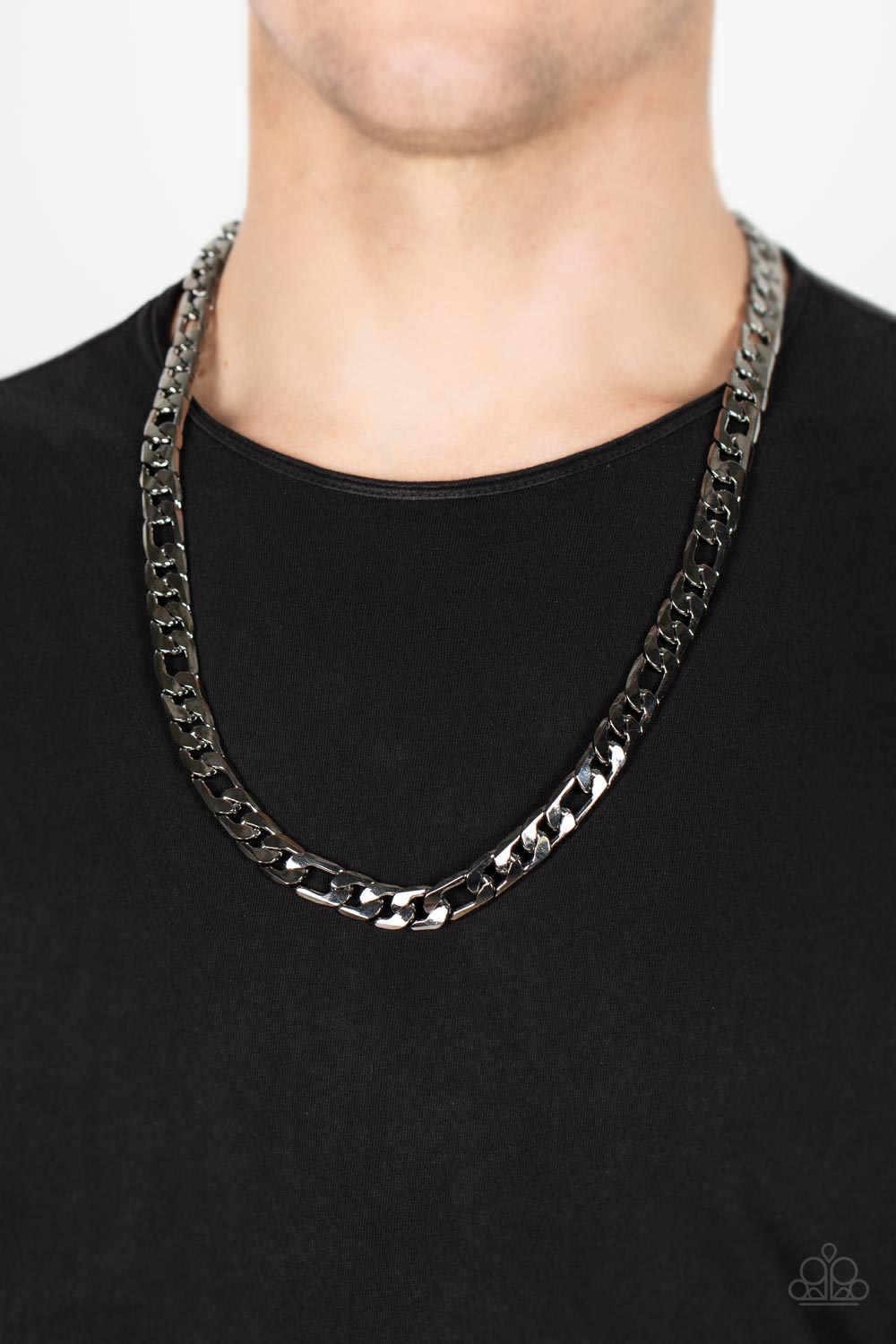 Paparazzi ♥ Metro Beau - Black ♥ Mens Necklace