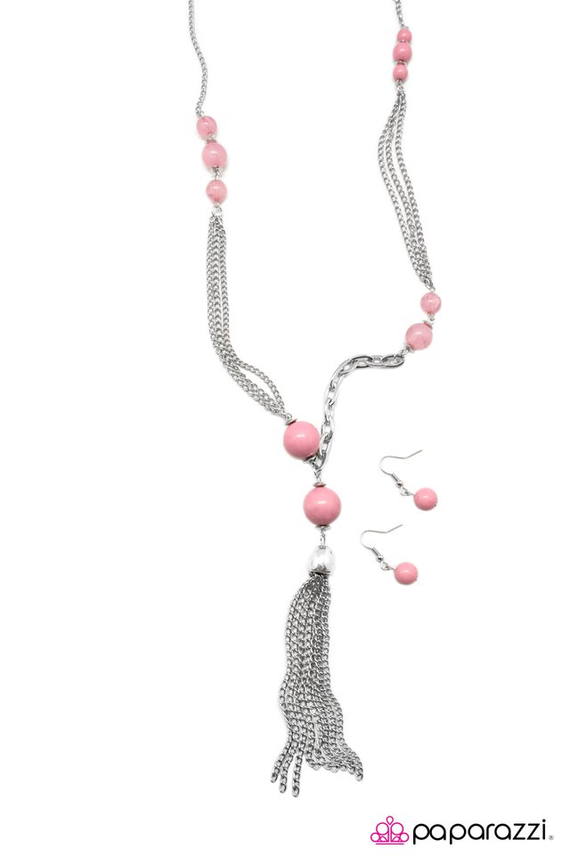 Paparazzi ♥ How Low Can You Go? - Pink ♥ Necklace