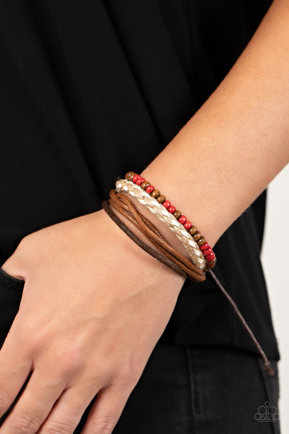 Paparazzi ♥ Woodsy Wayfarer - Red ♥ Bracelet