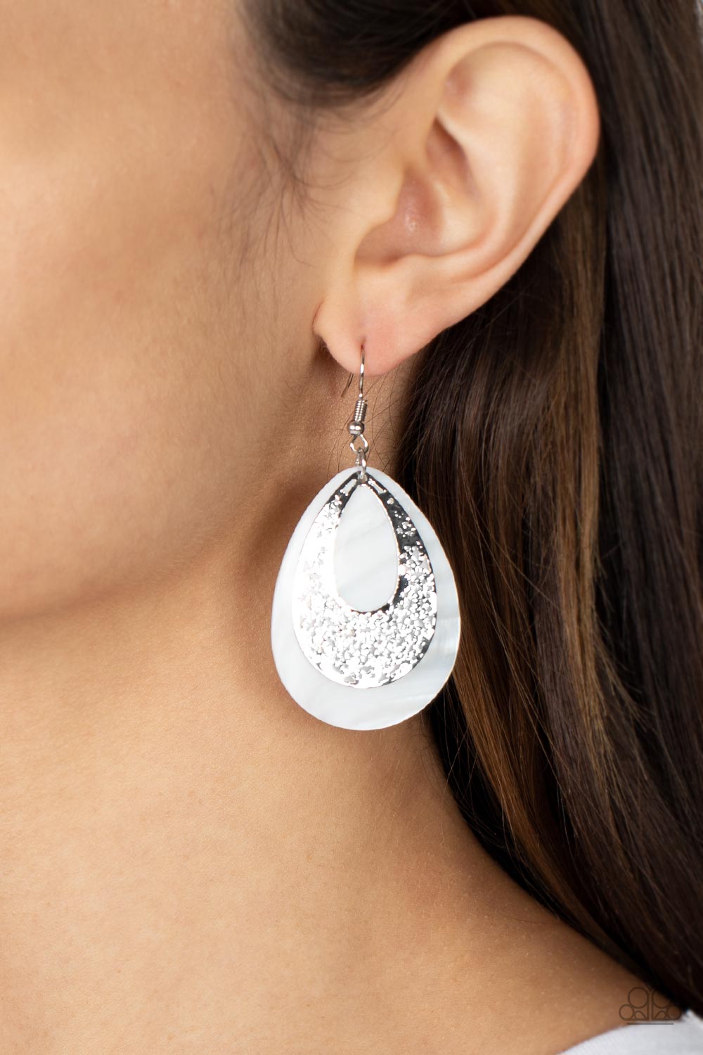 Paparazzi ♥ Bountiful Beaches - White ♥ Earrings