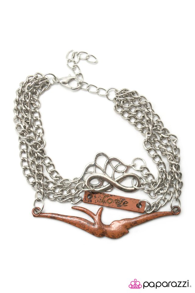 Paparazzi ♥ Then Love Swooped In - Orange ♥ Bracelet