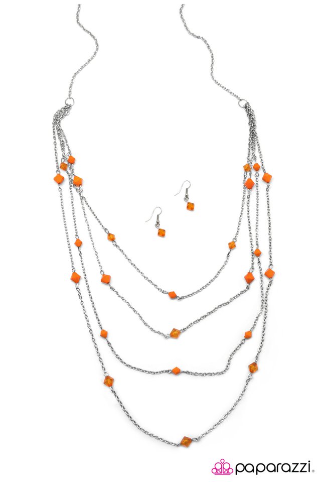 Paparazzi ♥ Just Enough - Orange ♥ Necklace