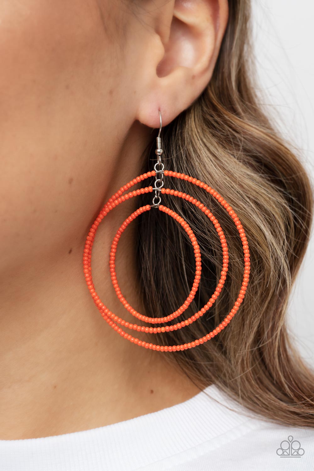 Paparazzi ♥ Colorfully Circulating - Orange ♥ Earrings