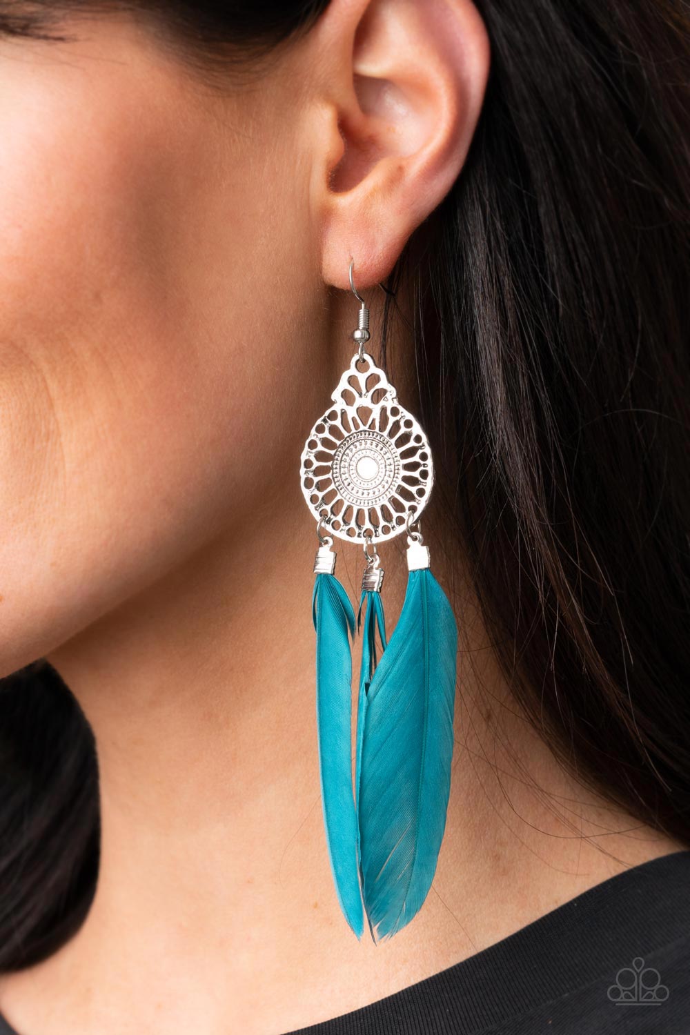 Paparazzi ♥ Pretty in PLUMES - Blue ♥ Earrings