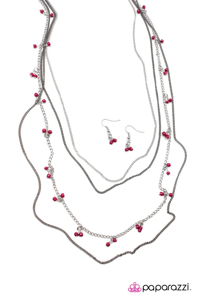 Paparazzi ♥ On Route 66 - Pink ♥ Necklace