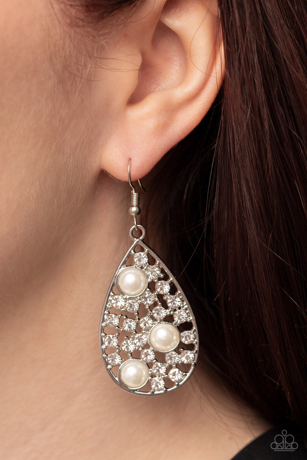 Paparazzi ♥ Bauble Burst - White ♥ Earrings