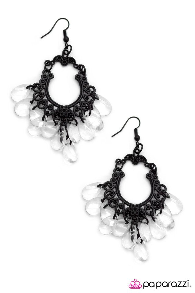 Paparazzi ♥ Drop It! - White ♥ Earrings