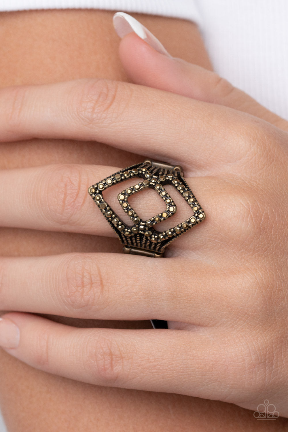 Paparazzi ♥ Diamond Duet - Brass ♥ Ring