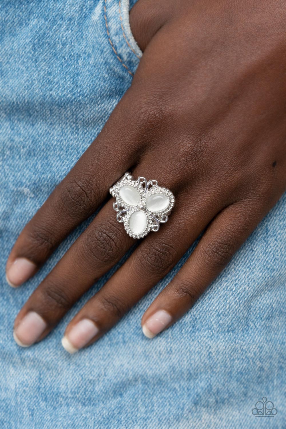Paparazzi ♥ Bewitched Blossoms - White ♥ Ring