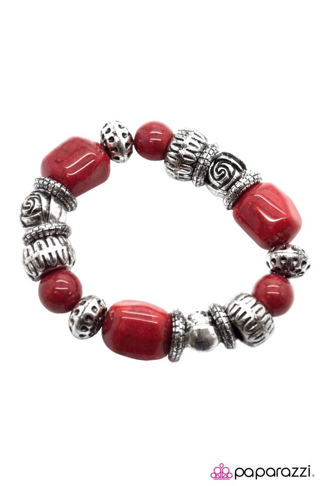 Paparazzi ♥ Rock Steady - Red ♥ Bracelet