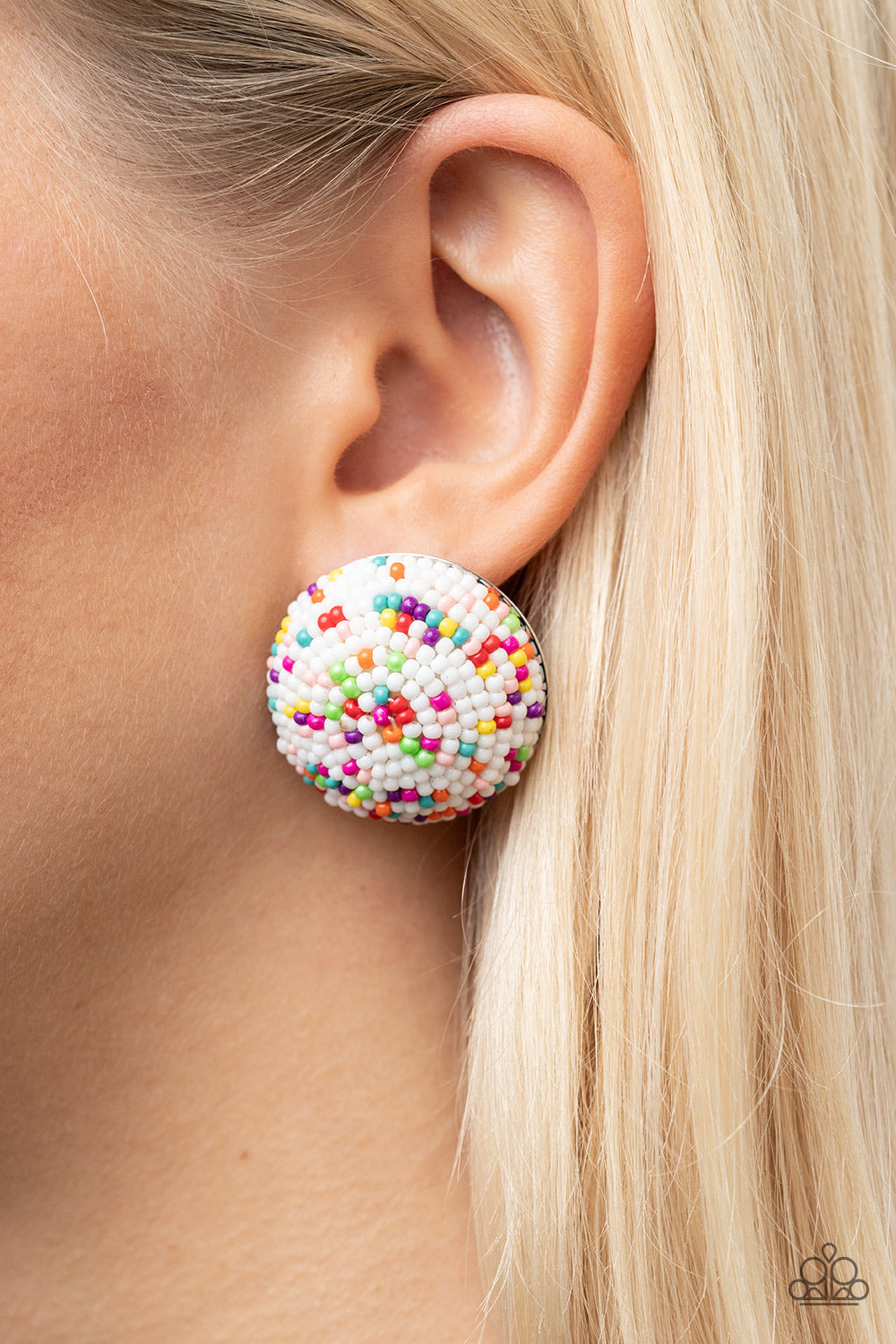 Paparazzi ♥ Kaleidoscope Sky - White ♥ Post Earrings