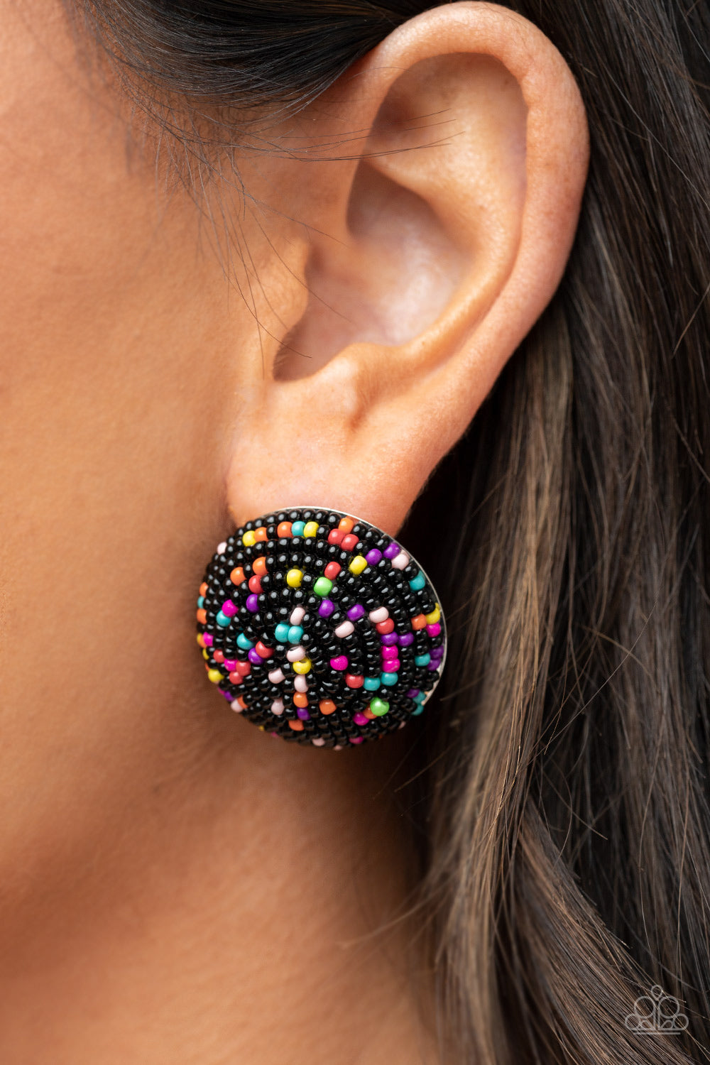 Paparazzi ♥ Kaleidoscope Sky - Black ♥ Post Earrings