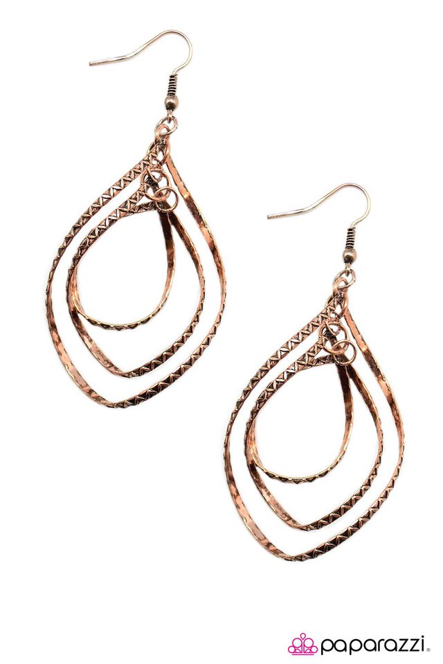 Paparazzi ♥ Go Down in Flames - Copper ♥ Earrings