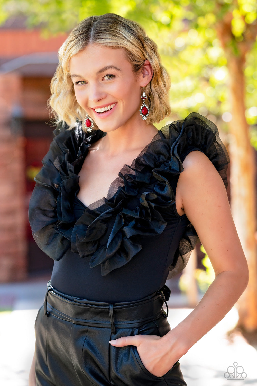 Paparazzi ♥ SELFIE-Esteem - Red ♥ Earrings