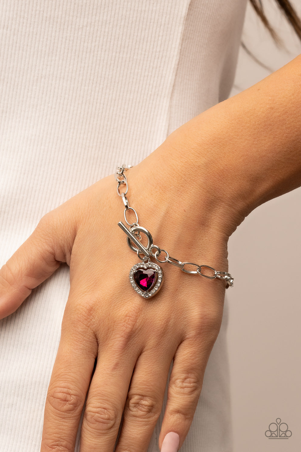 Paparazzi ♥ Till DAZZLE Do Us Part - Pink ♥ Bracelet
