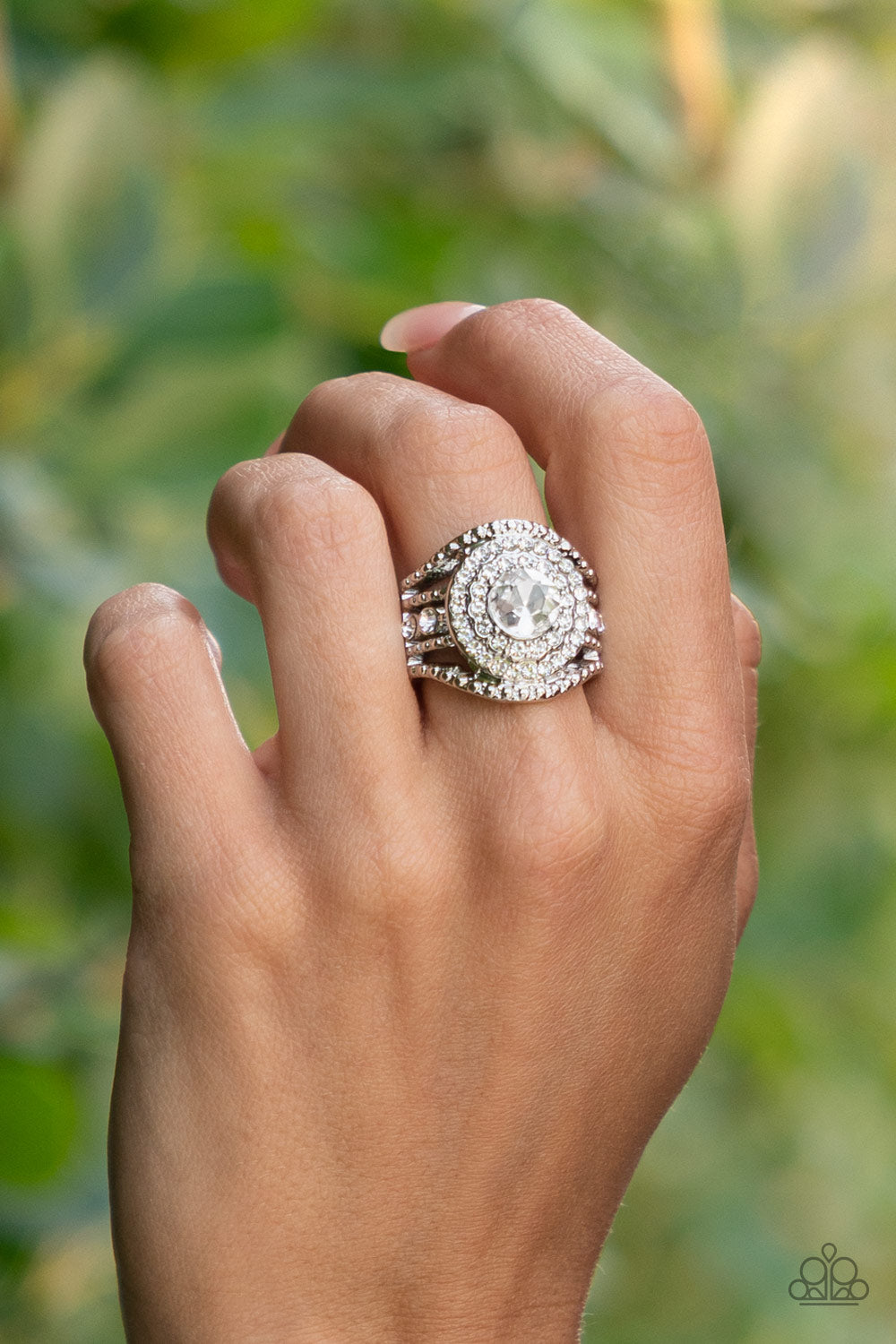 Paparazzi ♥ Understated Drama - White ♥ Ring