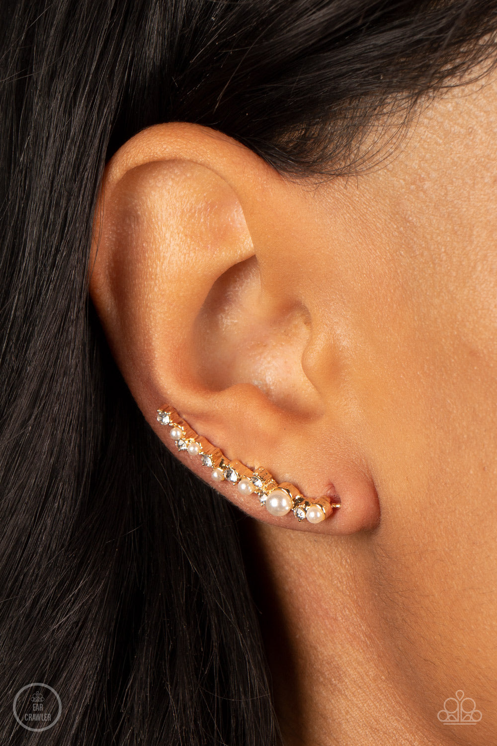 Paparazzi ♥ Couture Crawl - Gold ♥ Post Earrings