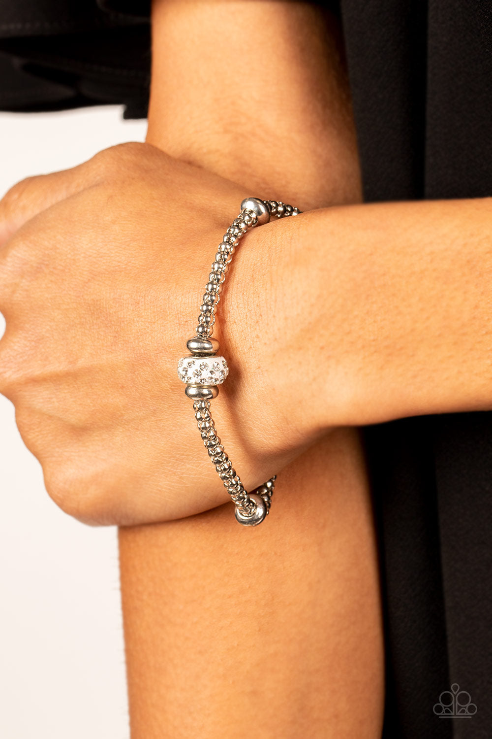 Paparazzi ♥ Downtown Decoupage - White ♥ Bracelet