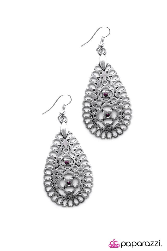 Paparazzi ♥ Spin The Bottle - Purple ♥ Earrings
