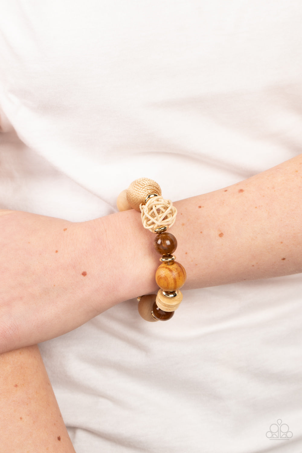 Paparazzi ♥ Happily Homespun - Brown ♥ Bracelet