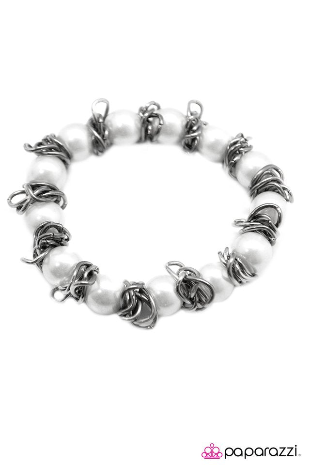 Paparazzi ♥ A Mysterious Stranger - White ♥ Bracelet