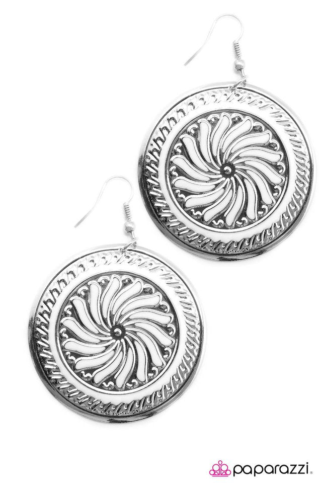 Paparazzi ♥ A Hop, Skip, And A Jump - White ♥ Earrings