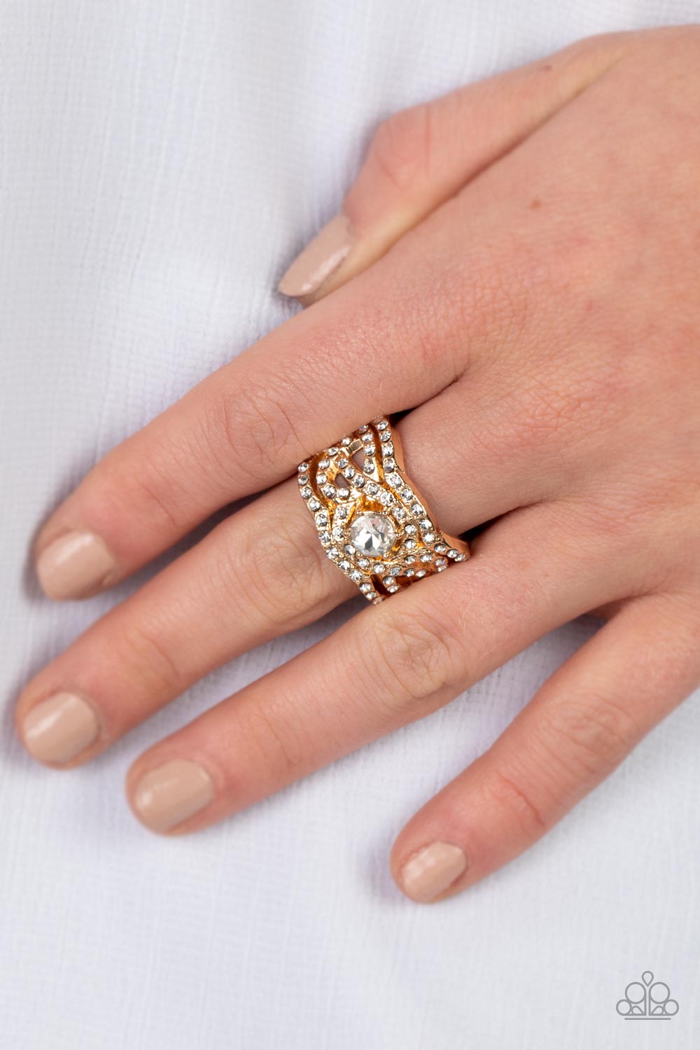 Paparazzi ♥ Doting on Dazzle - Gold ♥ Ring