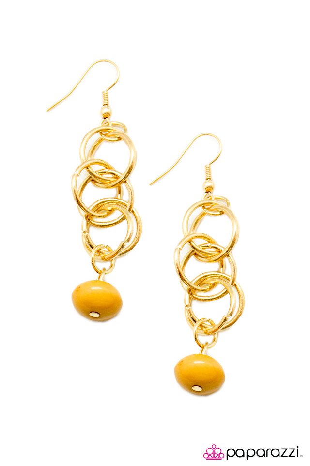 Paparazzi ♥ Marvelously Marvelous - Yellow ♥ Earrings