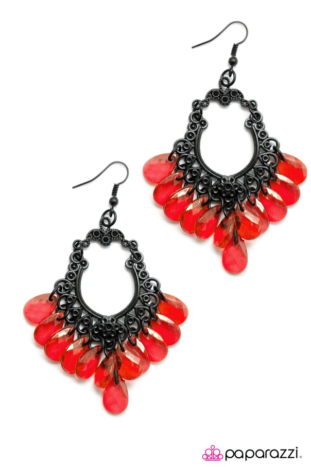 Paparazzi ♥ Drop It! - Red ♥ Earrings