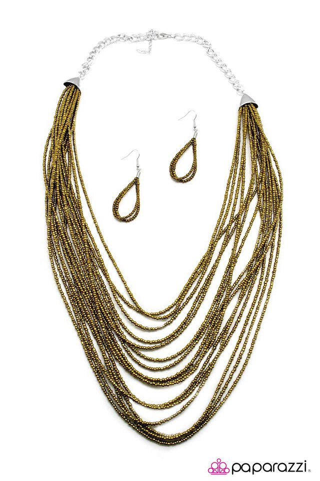 Paparazzi ♥ Desert Ice - Brass ♥ Necklace