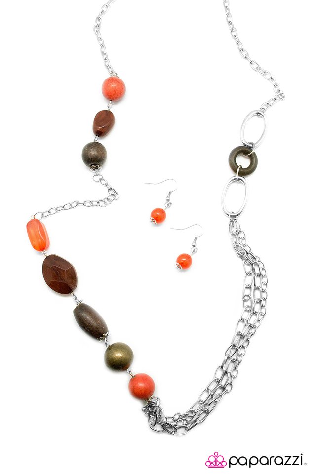 Paparazzi ♥ Made For Each Other - Orange ♥ Necklace