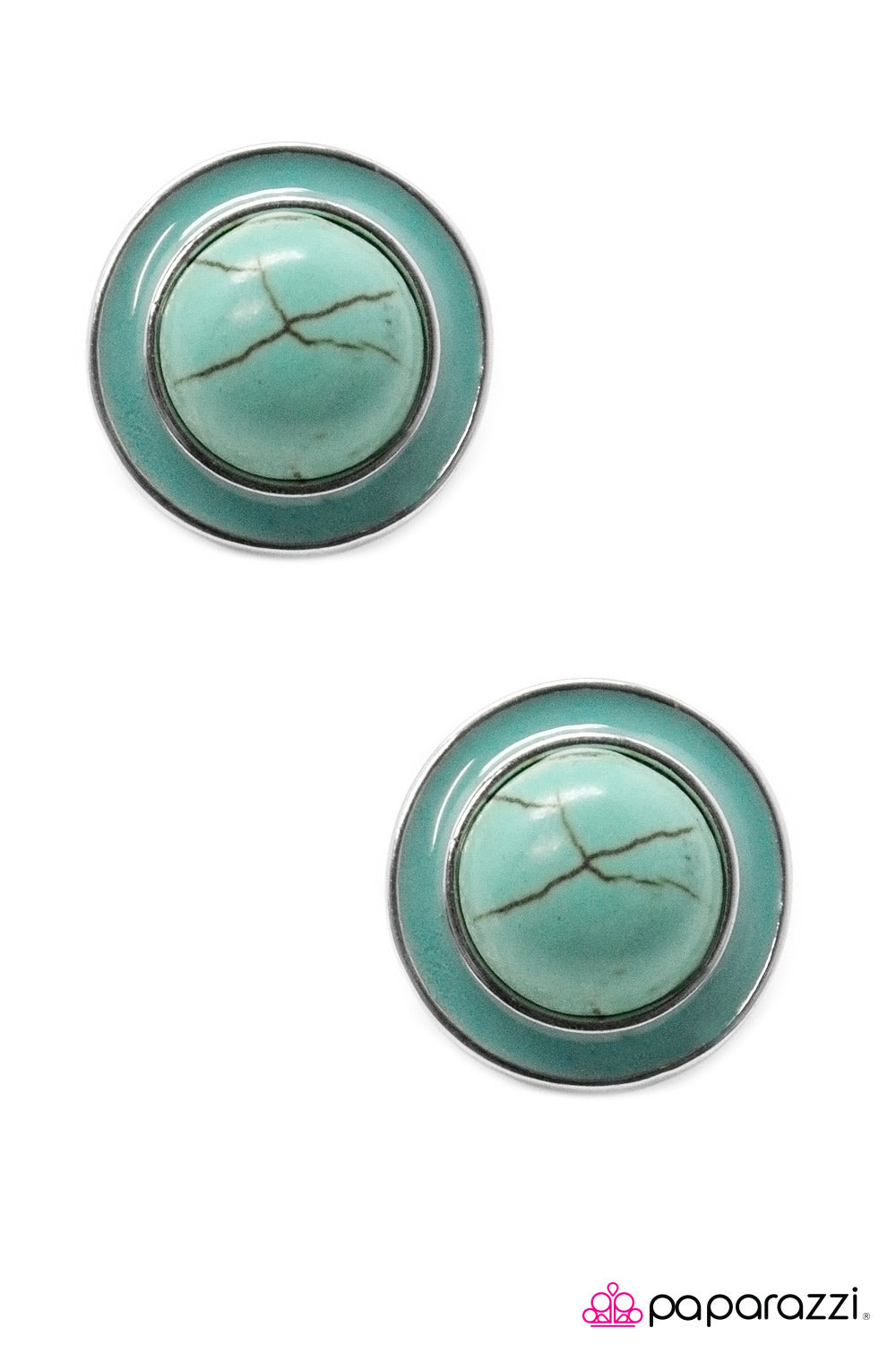 Paparazzi ♥ Chip Off Of The Old Stone - Blue ♥ Post Earrings