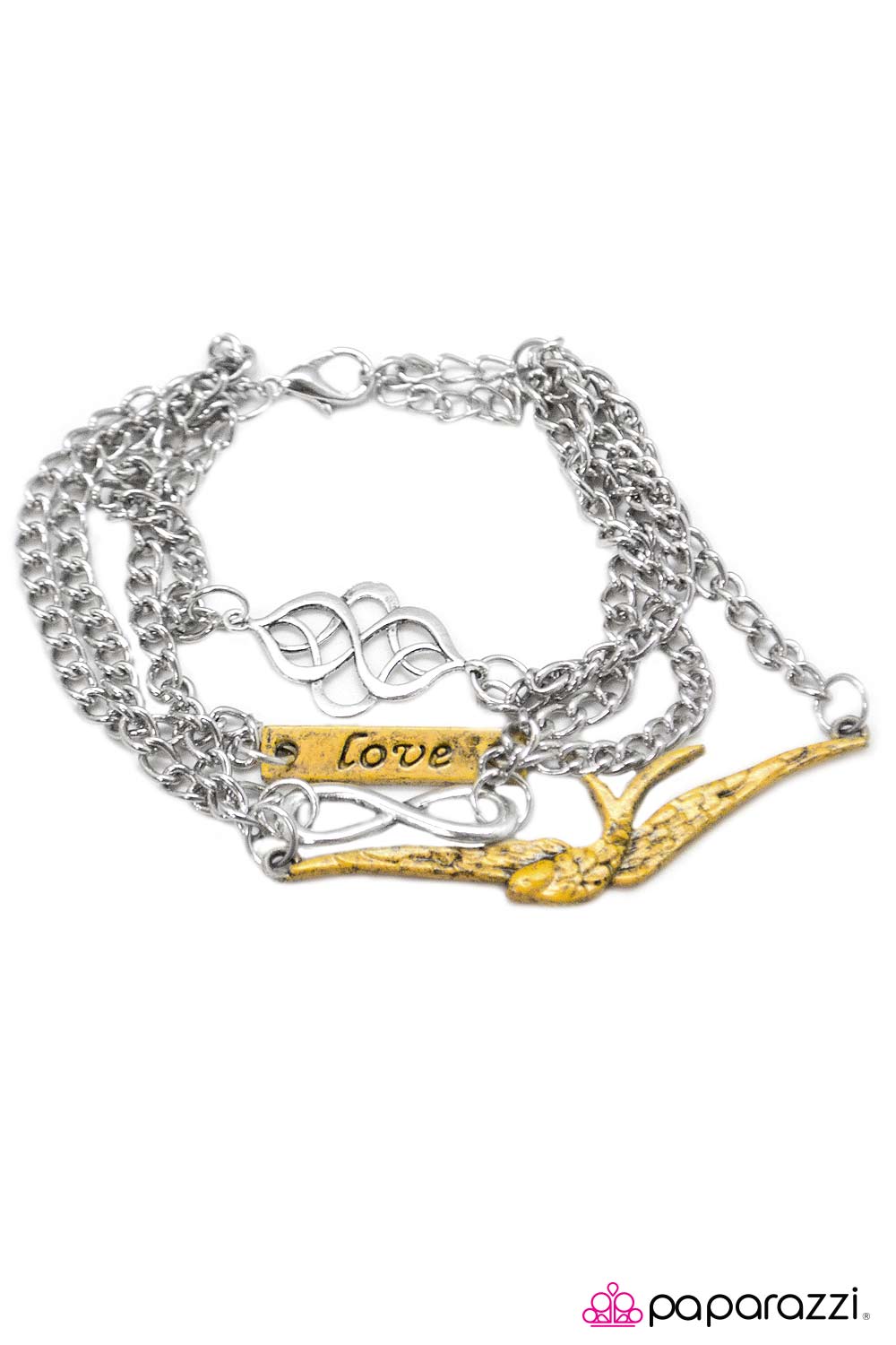Paparazzi ♥ Then Love Swooped In - Yellow ♥ Bracelet