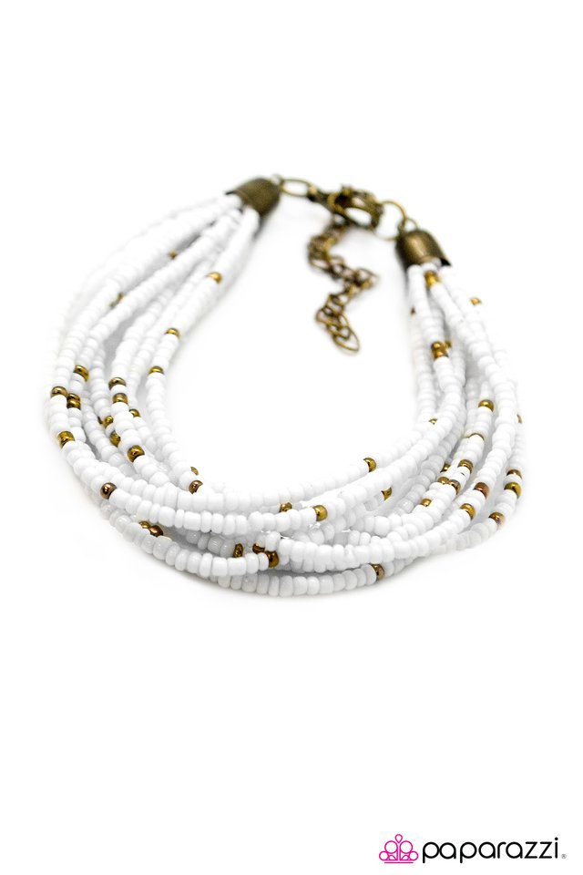 Paparazzi ♥ Off The BEADen Path - White ♥ Bracelet