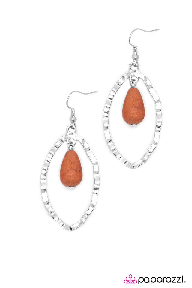 Paparazzi ♥ Desert Quarry - Orange ♥ Earrings