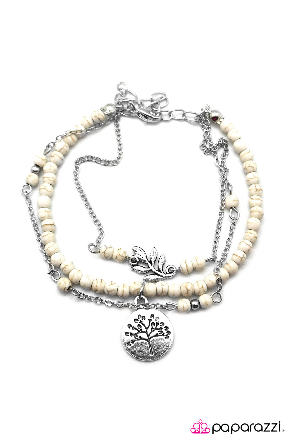 Paparazzi ♥ Barking Up The Wrong Tree - White ♥ Bracelet