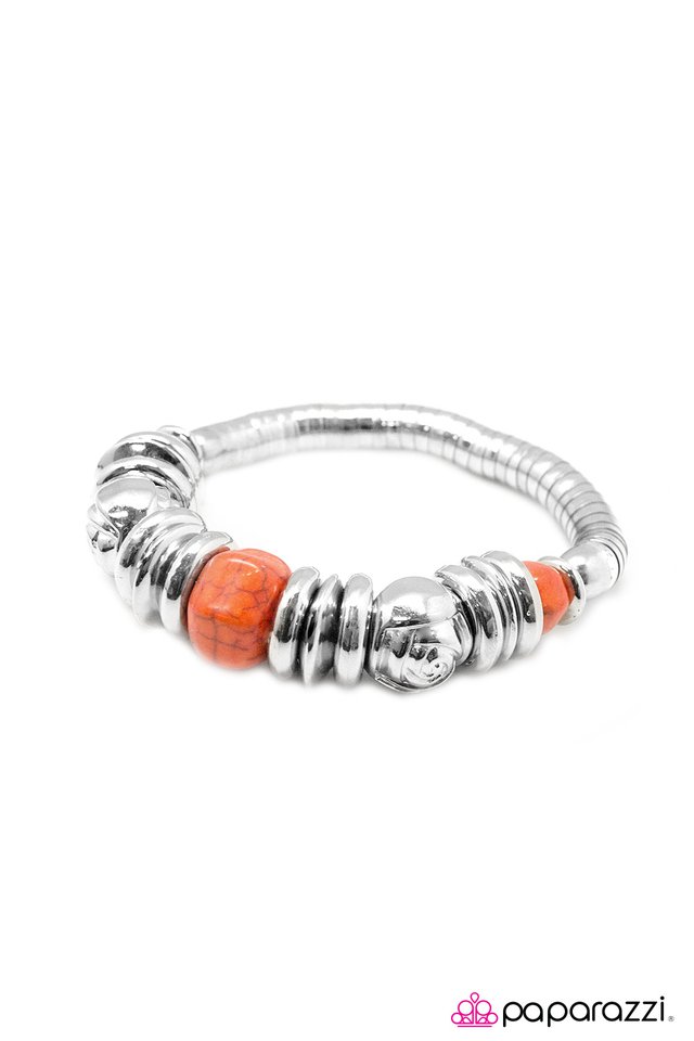 Paparazzi ♥ At The Right Time, In The Right Place - Orange ♥ Bracelet