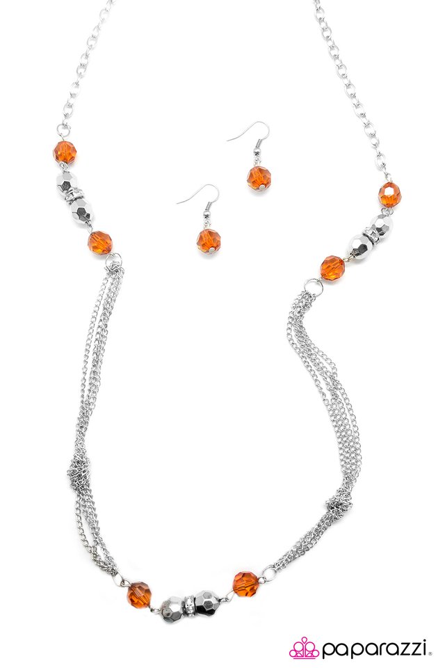 Paparazzi ♥ All Dolled Up - Orange ♥ Necklace