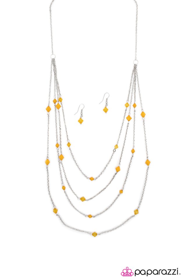 Paparazzi ♥ Just Enough - Yellow ♥ Necklace