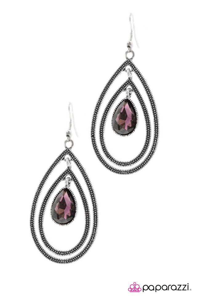 Paparazzi ♥ Cry Me A River - Purple ♥ Earrings
