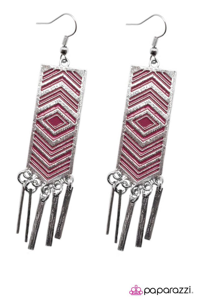 Paparazzi ♥ Lone Star - Pink ♥ Earrings