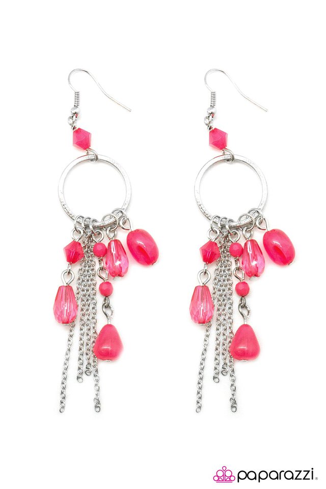 Paparazzi ♥ On A Whim - Pink ♥ Earrings