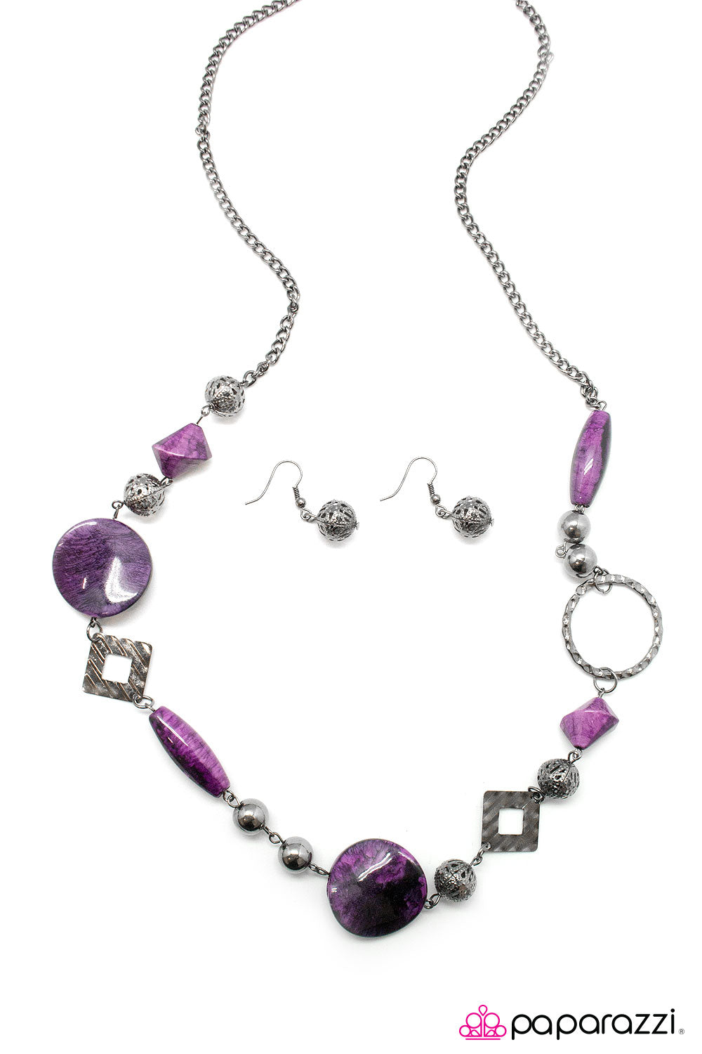 Paparazzi ♥ All Mixed Up - Purple ♥ Necklace