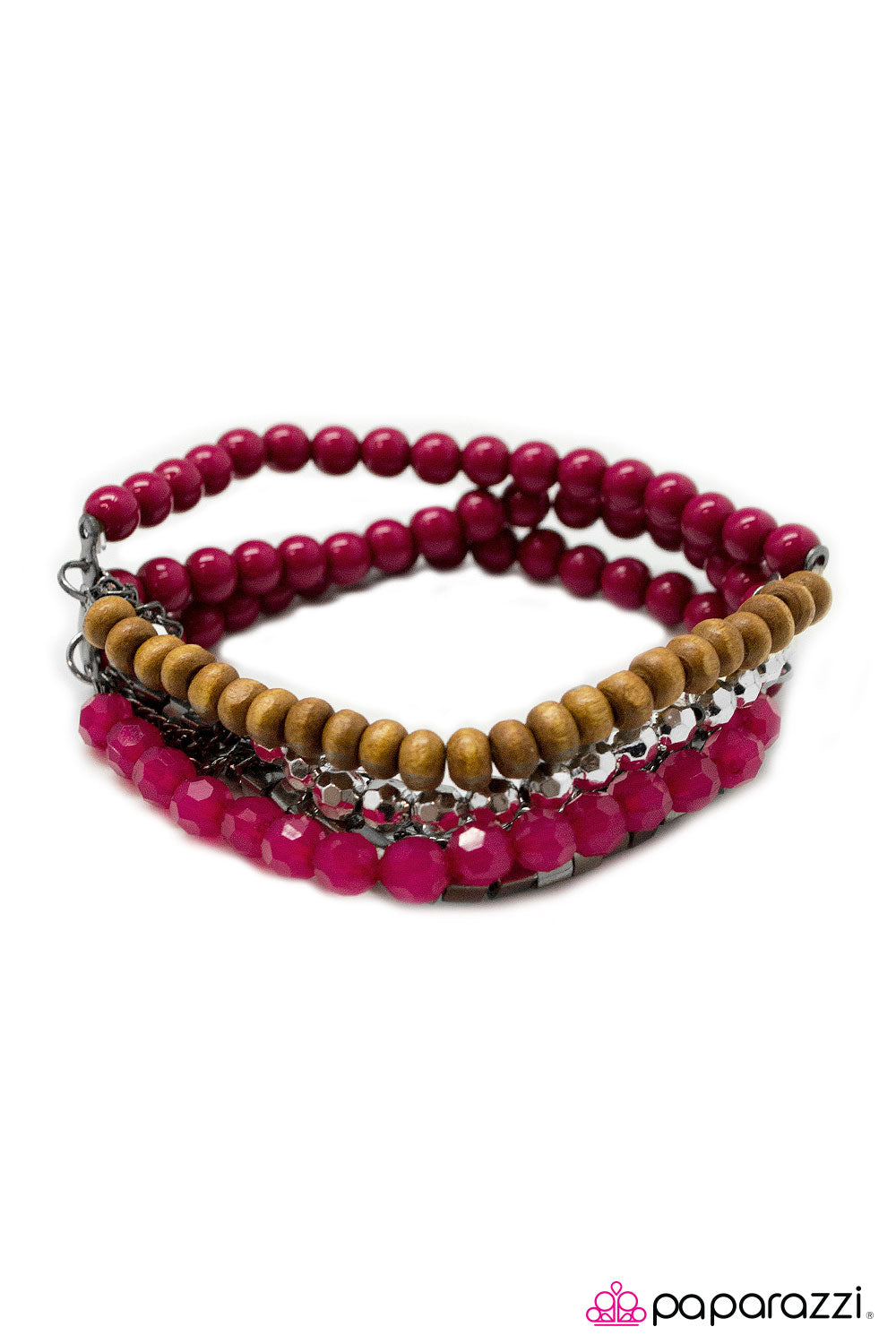 Paparazzi ♥ Just BEAD Happy - Pink ♥ Bracelet