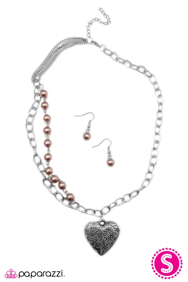 Paparazzi ♥ My Heart Is Set On You - Light Brown ♥ Necklace