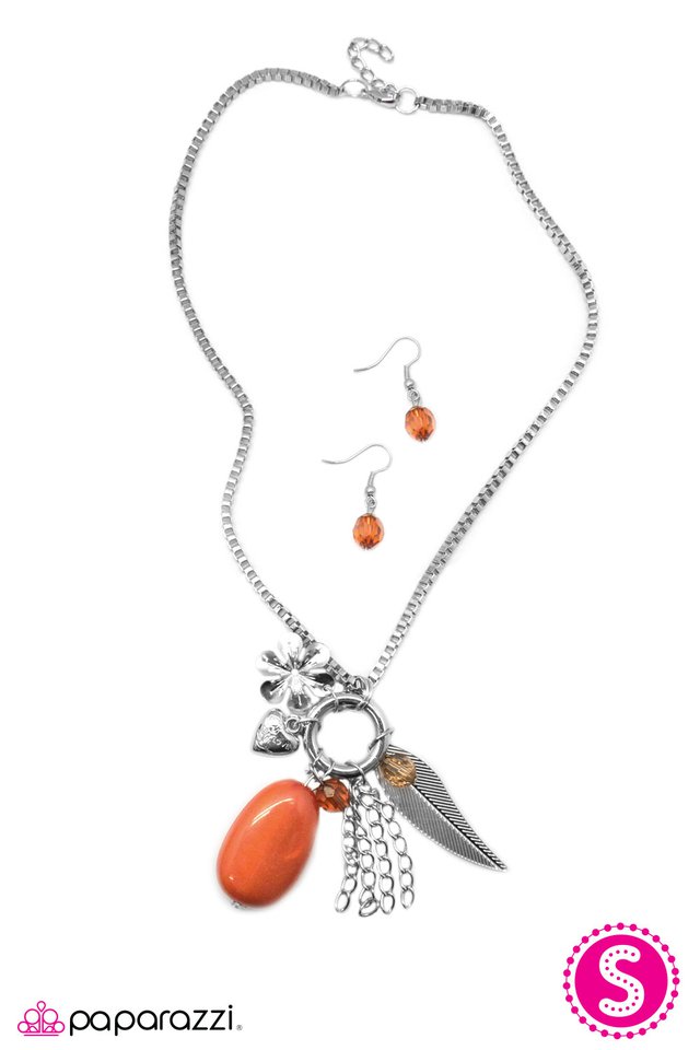 Paparazzi ♥ See How High You Can Fly - Orange ♥ Necklace